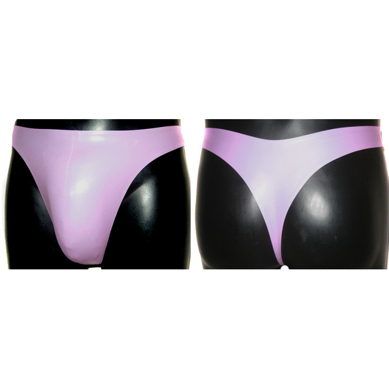  MINUSE Sexy Transparent Black Men Fetish Latex T-back Tanga  Front Crotch 3d Tailor Rubber Underwear,Purple,XS: Clothing, Shoes & Jewelry